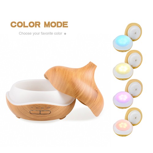 300ml Essential Oil Diffuser Wooden Grain Aromatherapy Humidifier 7 Color Light - Picture 10 of 12