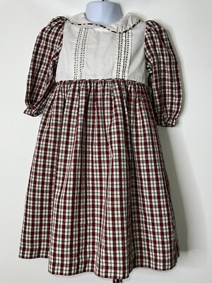 Luli & Me Dress Red White Green Check Holiday Christmas Girls Size 4T | eBay