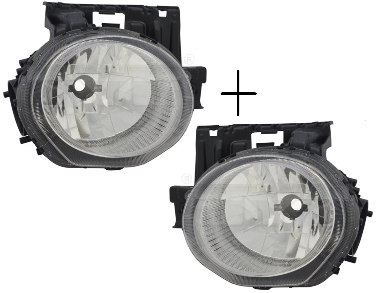 Phare avant Nissan Juke avec réglage électrique H4 argenté pack paire