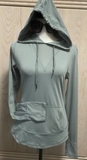 Gottex Women Olive Gray Pullover Hoodie Long Sleeve Pockets .Size S. Excellent .