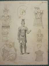 1804 DATED ANTIQUE PRINT ~ ARMOUR BRONZES HAMILTON'S VASES