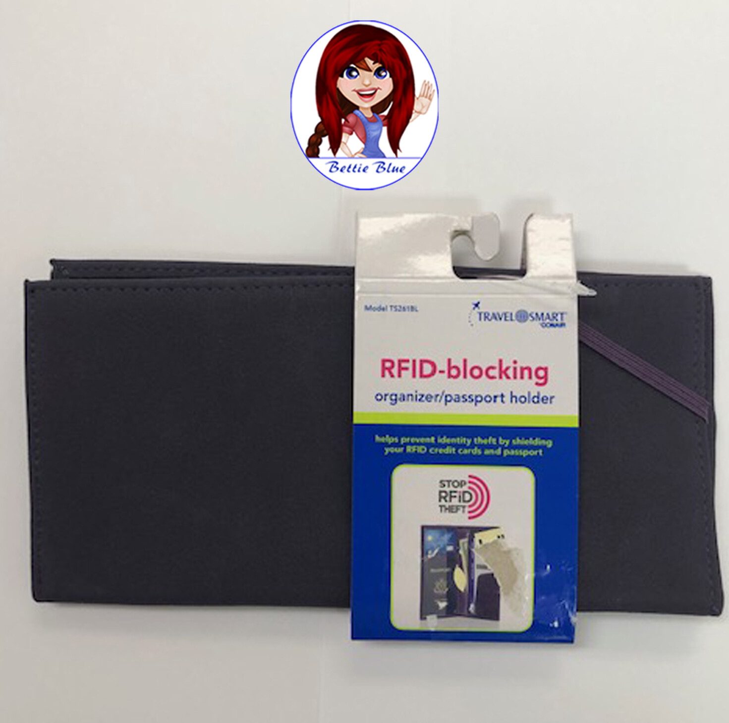 TravelSmart by Conair RFID Suede Blocking Organizer Passport Holder