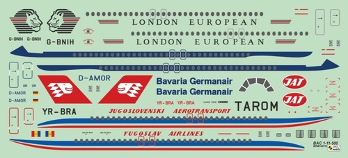 Mark I MKM144113 1/144 BAC/Rombac 1-11-500 London European Bavaria Germanair JAT - Picture 3 of 9