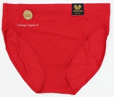 NWT Wacoal 879362 "Understated" Cotton, Hi-Cut Brief Panty, True Red 602 