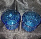 Vintage 70/80's Anchor Hocking Glasses~Colonial Tulip~Lasar Blue~8 Oz~Lo Ball — photo 2