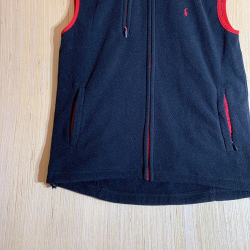 VTG Polo Ralph Lauren Vest Youth Large Black Sleeveless Boy's Full Zip Up Y2K - Picture 7 of 14