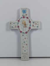 Precious Moments Cross "Celebrating God's Precious Gift" Boys Christening 1991