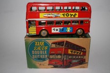 1970's Made in China Rocket Toys TIn Friction Double Deck Bus with Original Box
