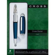 Cross Dubai Blue Lacquer/Chrome Appointments Fountain Pen with Medium Nib 