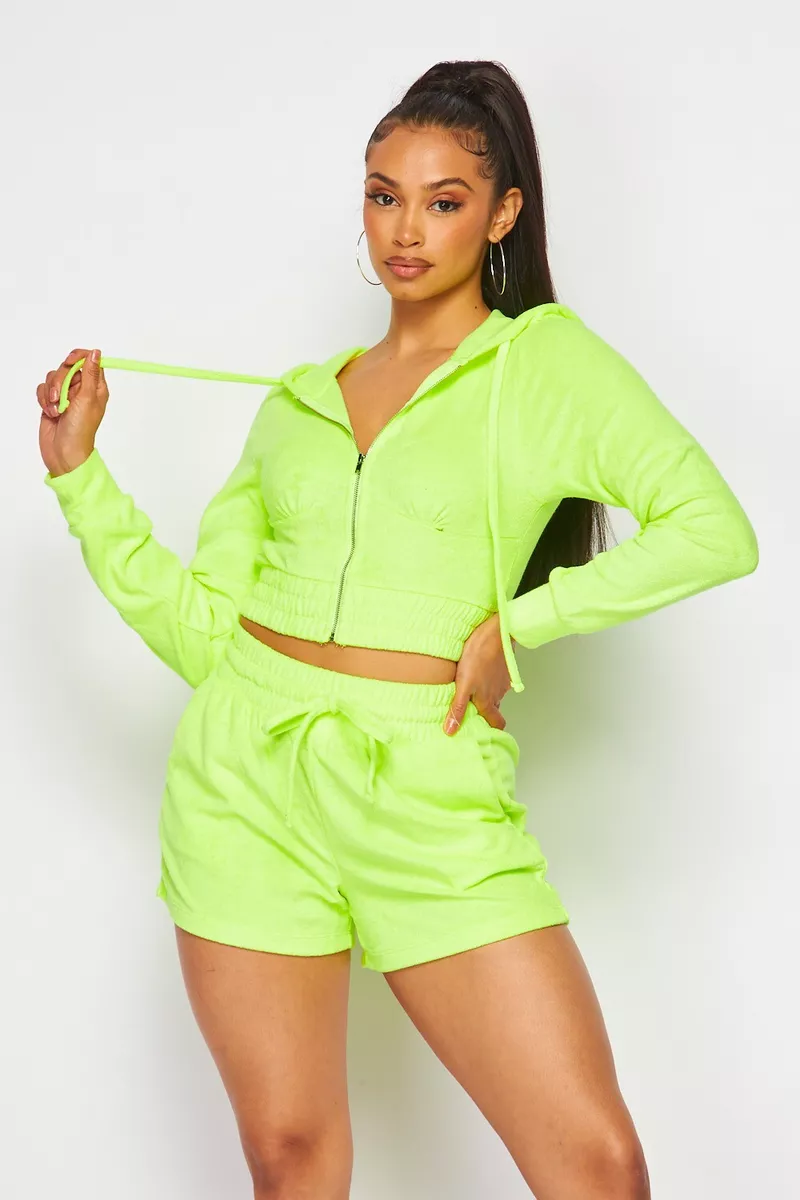 Neon cheap cropped hoodie
