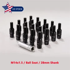 20PCS M14x1.5 Black Wheel Lug Bolt 28mm Shank Ball Seat Stud for Audi VW Benz