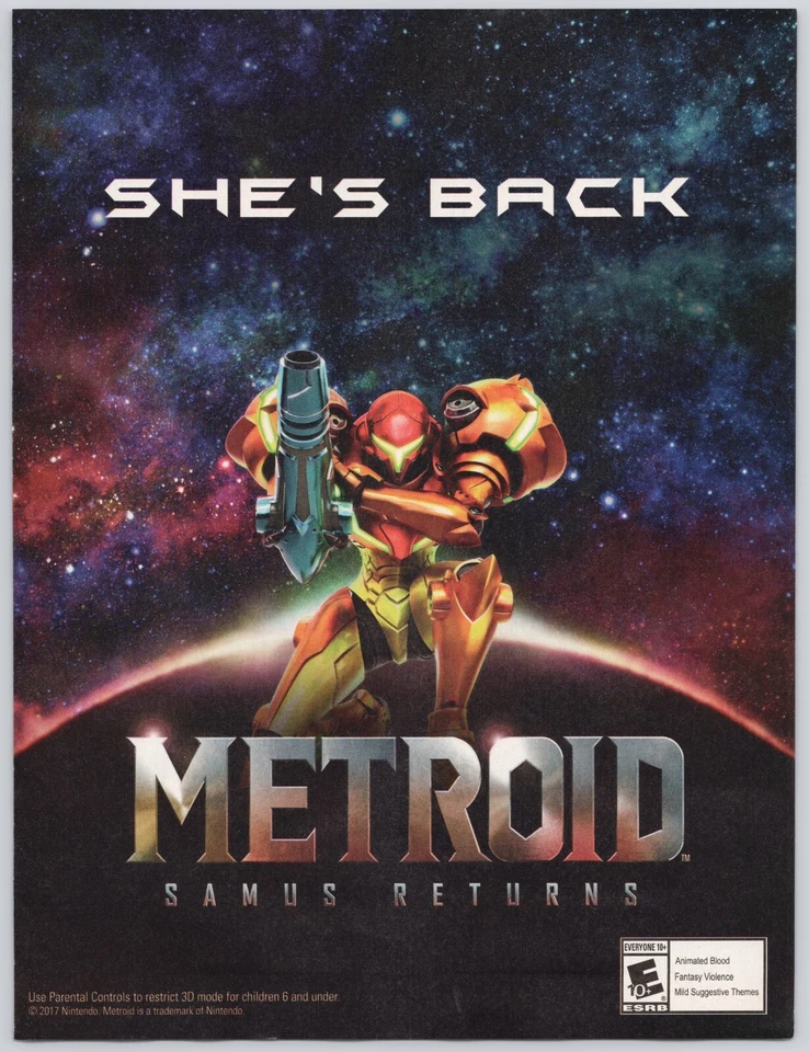 Print Ad Metroid Samus Returns Nintendo 3DS Wall Art Classic Promo Art - Image 1 of 1