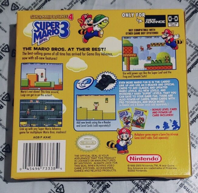 Super Mario Advance 4: Super Mario Bros. 3 Game Boy Advance- Ships Same ...