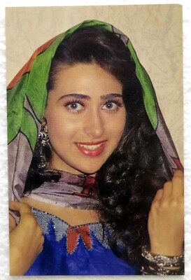 Bollywood Schauspielerin Karisma Kapoor seltene alte Original Postkarte Postk...
