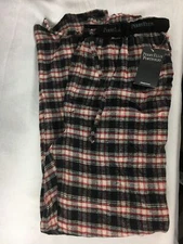 Perry Ellis Portfolio Gray Black Red Plaid Flannel Lounge Pajama Pants Large L