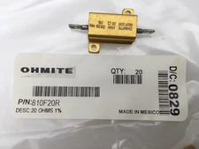 (5 pcs) 810F20R Ohmite, 10 Watt 20 Ohm 1%, Wirewound Resistor (Chassis Mount)