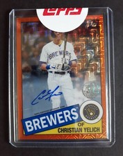 2020 Topps Redemption #10/25 ~ CHRISTIAN YELICH ~1985 AUTOGRAPH ORANGE REFRACTOR