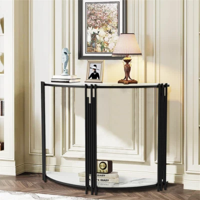 Konsolentisch Weiß Flurtisch Beistelltisch Sofatisch Wandtisch Konsole aus Stein