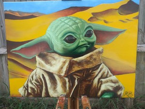 Retrato De Bebe Yoda Ebay