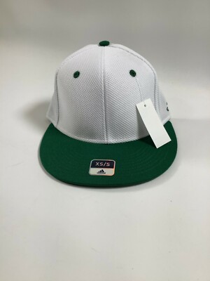 Adidas White Green Trim Superflex Baseball Cap NEW!