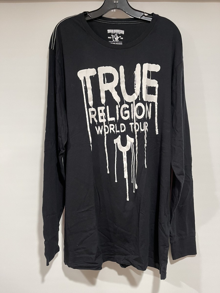 True Religion World Tour Black Graphic Long-sleeve T-shirt