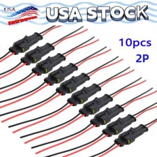 10 Sets 2-Pin Way Car Waterproof Male Female Electrical Wire Connector Plug Kit