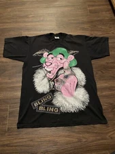 Pink Panther Bling Bling Shaka Wear Embellished Shirt Sz 2XL