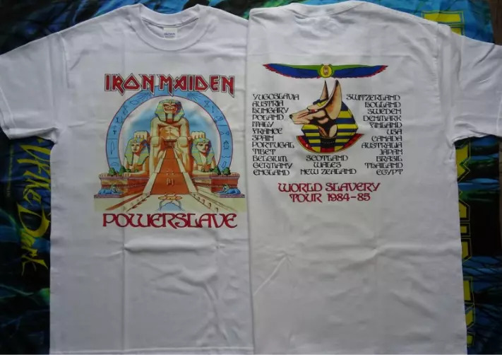 IRON MAIDEN Powerslave World Slavery Tour 1984-1985 Official Double-Sided T-Shirt