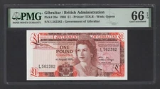 Gibraltar One Pound 4-8-1988 P20e Uncirculated Grade 66