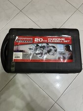 Set 2 Manubri E Dischi Kit Palestra Pesi 20kg Cromato Con Valigietta