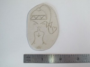 vtg 1950s - 1970s Tattoo acetate stencil signed Bill Asian Man 