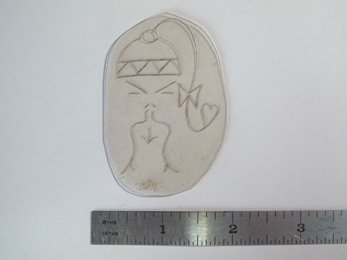 vtg 1950s - 1970s Tattoo acetate stencil signed Bill Asian Man 
