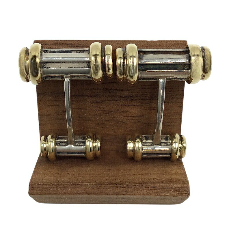 Tiffany & Co SV925xK18 Silver Gold Cufflinks for Men with Box