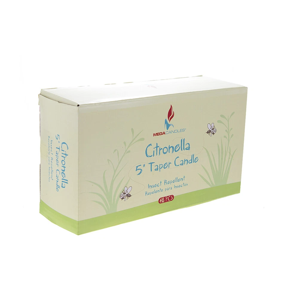 Mega Candles - 5" Citronella Scented Straight Taper Candles - Yellow, Set of 48 - Image 3 of 3