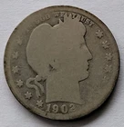 1902 Barber Silver Quarter Coin
