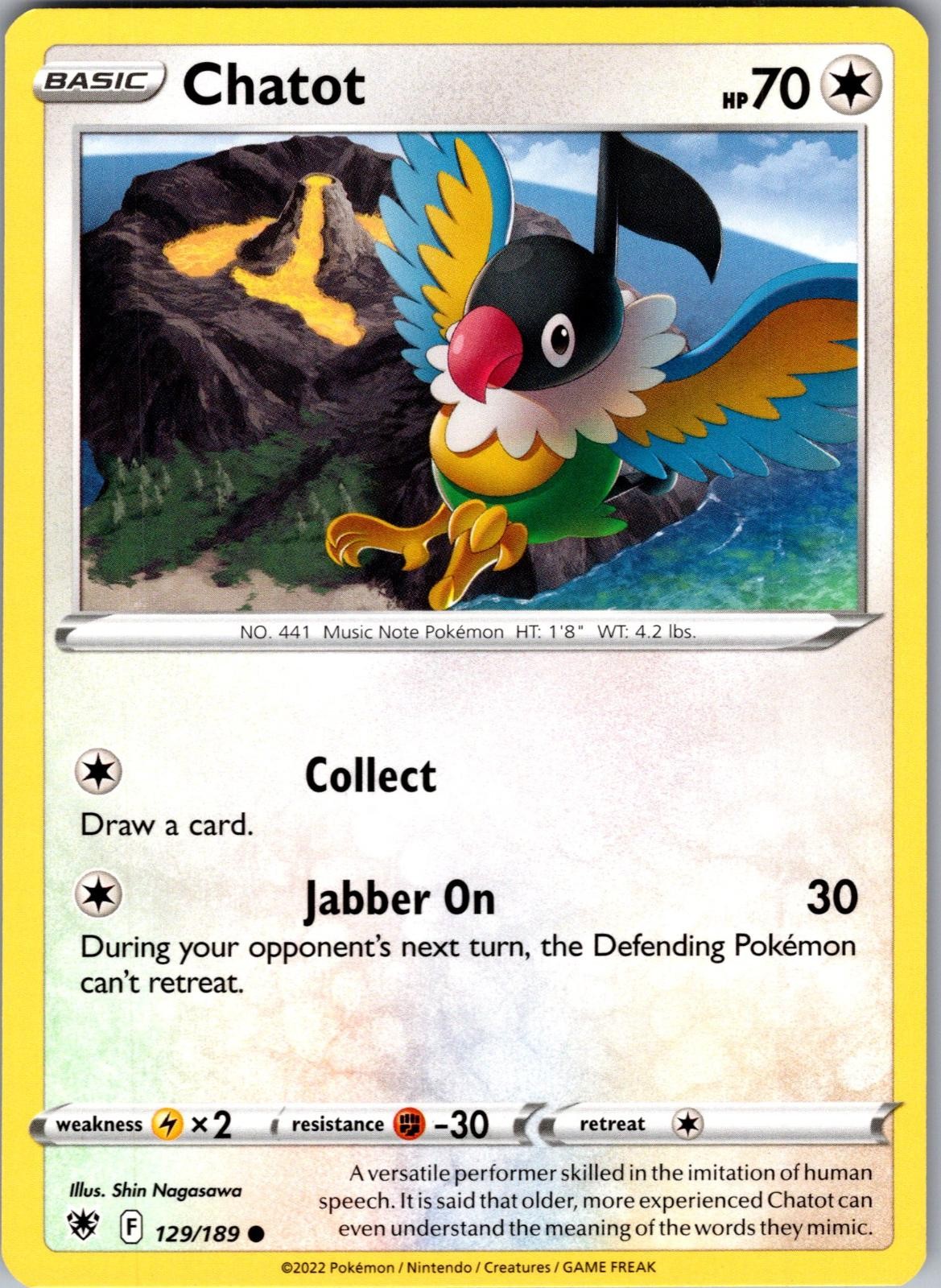 Chatot Astral Radiance 129/189 Common Pokemon Near Mint