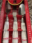 COCA COLA 12 PIECE CONTOUR BOTTLE WHITE FLATWARE SET-SERVICE FOR FOUR — photo 2