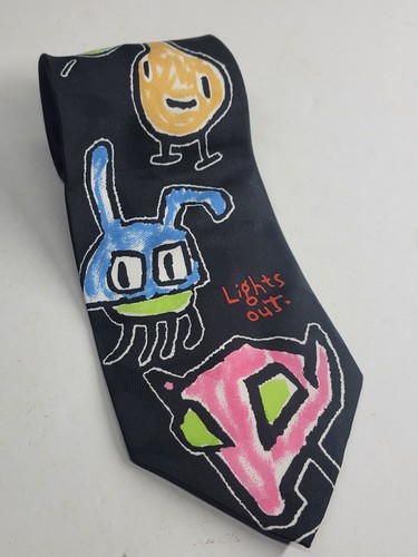 Vintage 90s Rare Tamagotchi Theme Silk Tie 55in 1997 Bandai Necktie USA Made
