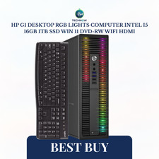 HP G1 Desktop RGB Lights Computer Intel i5 16GB 1TB SSD WIN 11 DVD-RW WIFI HDMI