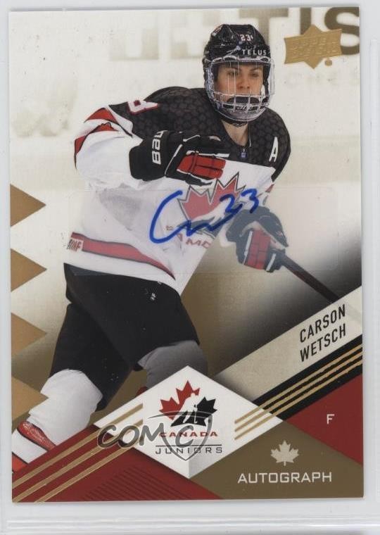 2024 Upper Deck Team Canada Juniors Signatures Carson Wetsch #28 Auto 0u7l