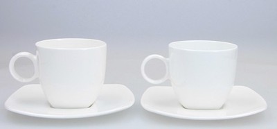 Maxwell & Williams x 2 Kaschmir Fine Bone China weiß Tassen & Untertassen