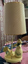 Vintage Musical Nursery Lamp with moving cradle and baby