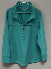SOFT SURROUNDINGS Womens Jade Sweatshirt Rivet Tunic 1X Long Sleeves