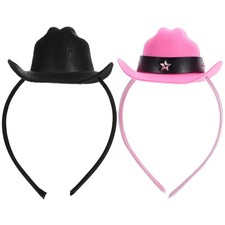 2 Pcs Cowgirl Headband Costume Hat Clip Fancy Dress Hair Accessories