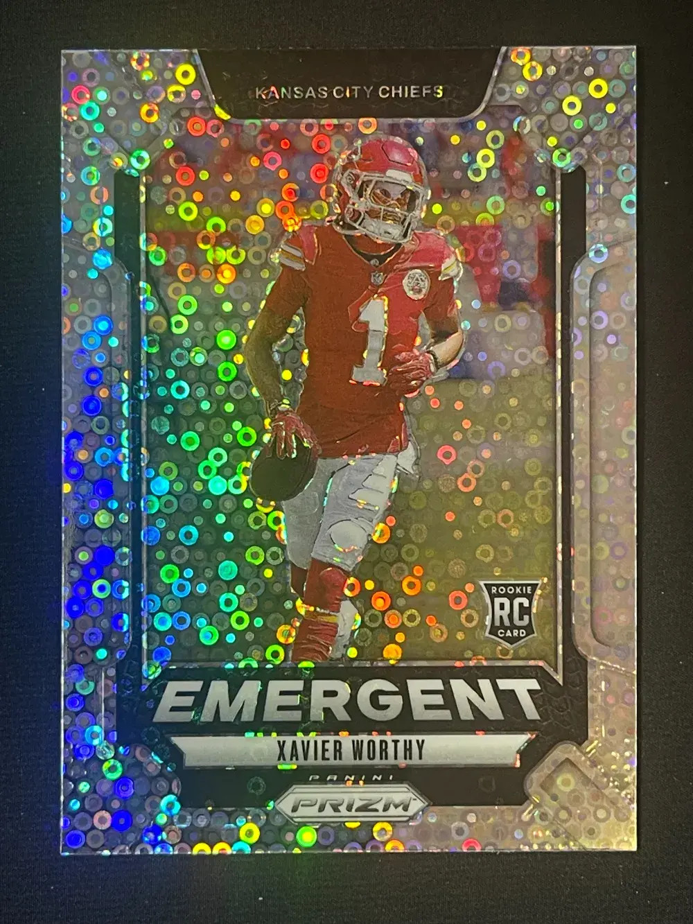 2024 Panini Prizm No Huddle Silver Emergent RC #7 Xavier Worthy /Chiefs -YT92