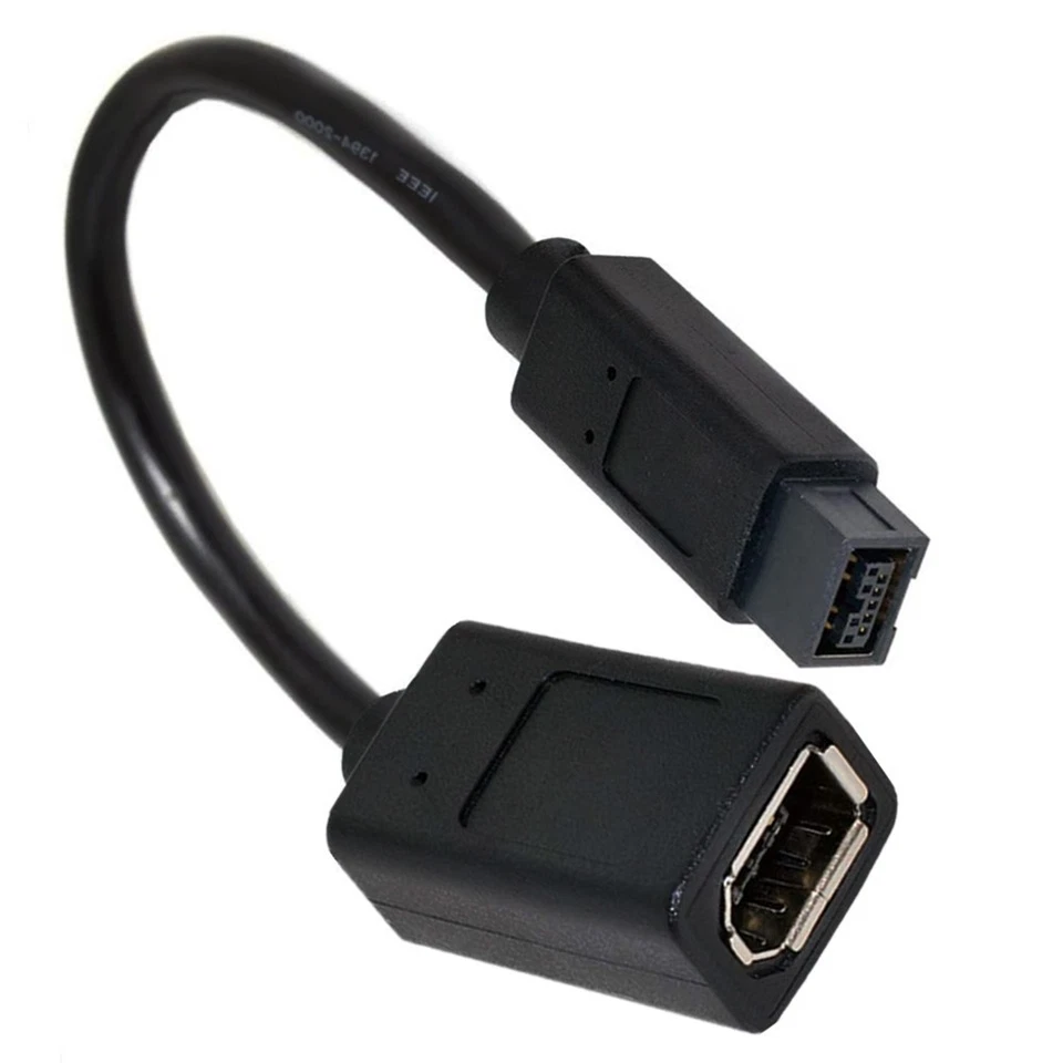 IEEE 1394 Cable 1394 6Pin Female to 1394b 9Pin Male Firewire 400 to 800 Cable - Image 3 of 4