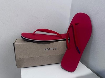 Rothy's Lightweight Firecracker Red Women's Flip Flops Sandals Size 9