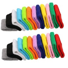 24 PCS Colorful Sports Wristbands Cotton Sweatband Men Women Tennis Gym