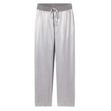 New PJ Harlow Pajama Pants Women's XS Jolie Silver Satin Lounge Silky Cozy Comfy