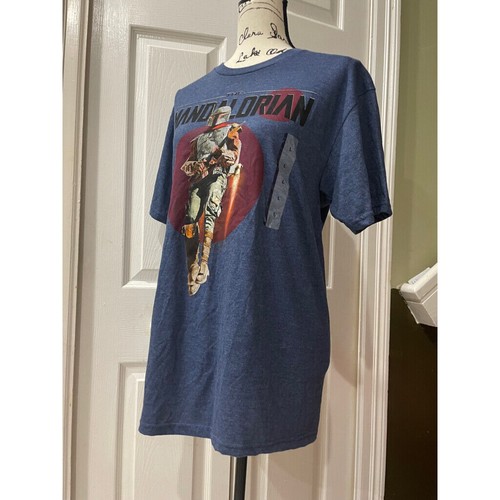 MAGLIETTA STAR WARS THE MANDALORIAN MAD ENGINE TAGLIA LARGE BLU COTONE VERSATILE - Foto 6 di 11